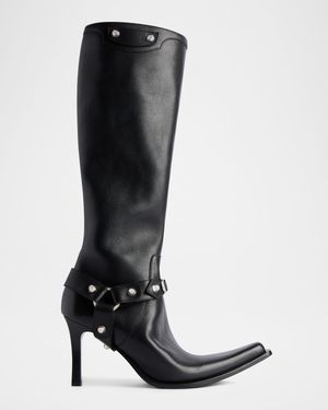 City Harness Leather Knee-High Boots