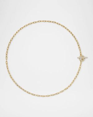 Madison Chain Necklace with Diamonds in 18K Gold, 3mm, 16"L