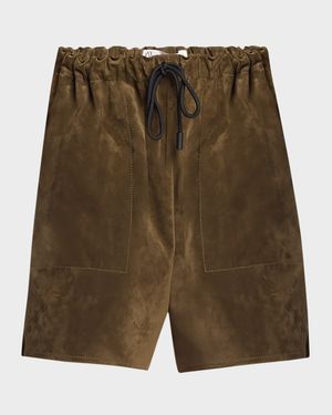 Drawstring Suede Shorts