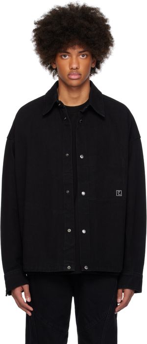 WOOYOUNGMI Black Pocket Detail Denim Shirt