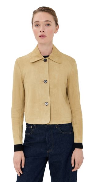 ARMA Emy Goat Suede Jacket Gravel 40