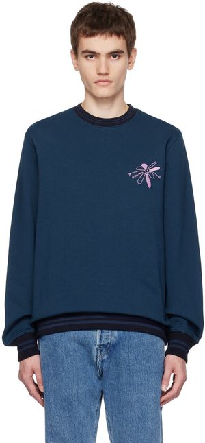 PS by Paul Smith Pull molletonné bleu marine à image brodée