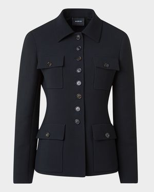 Delia Single-Breasted Wool Double-Face Jacket