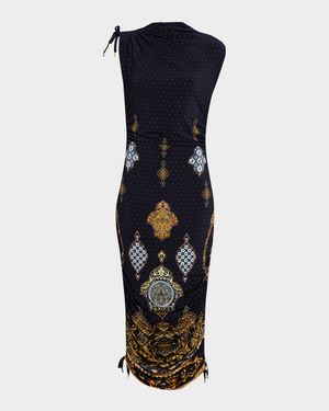 The Imperial Gate Asymmetric Ruched Jersey Dress