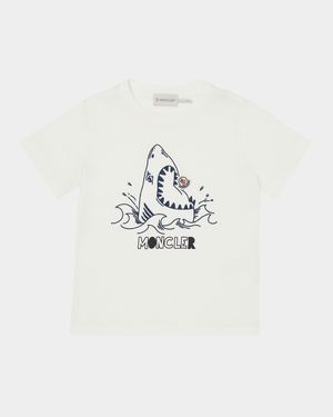 Boy's Shark Eating Logo Short-Sleeve T-Shirt, Size 12-14