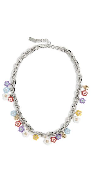 Marc Jacobs Wild Daisy Charm Necklace Silver Multi One Size