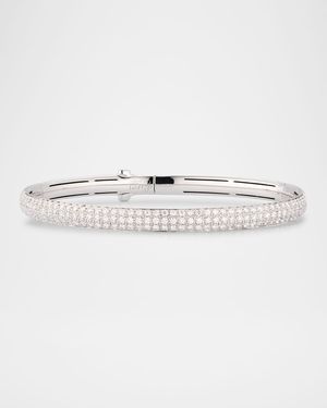 18K White Gold Thin Pavé Diamond Bangle