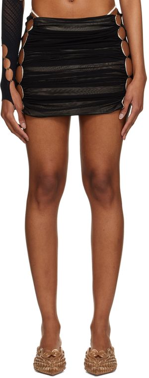 Rui Black Ruched Miniskirt