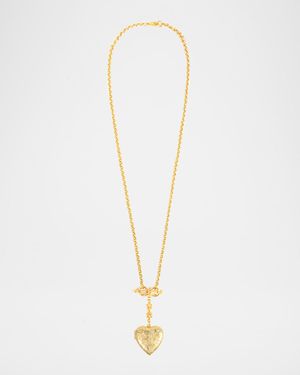 Chain and Heart Locket Necklace