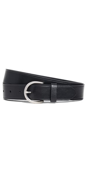 Madewell Medium Perfect Leather Belt Black and Silver XL