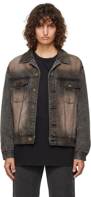 We11done Black Washed Denim Jacket