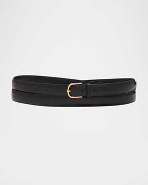 Black Slim Trouser Leather Belt