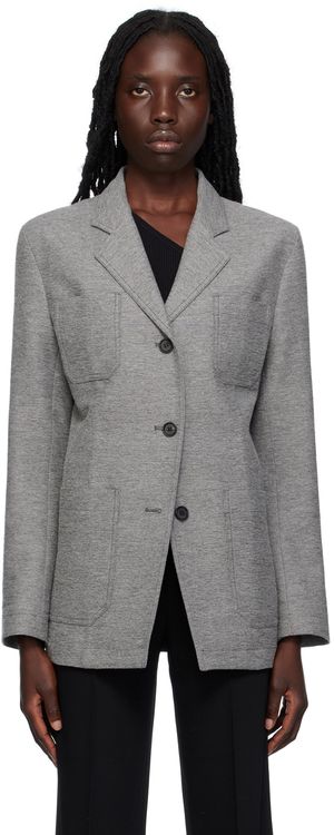 TOTEME Gray Notched Lapel Blazer