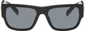 Versace Lunettes de soleil noires à ferrures à logo Medusa