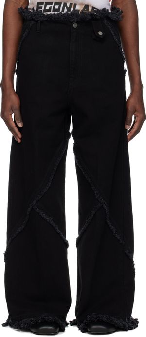 EGONlab Black Argyle Jeans