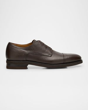 Men's Scrivas Leather Cap-Toe Derby Shoes