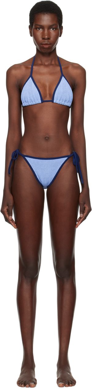 Hunza G Blue & Navy Gina Contrast Bikini