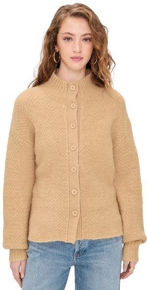 4th & Reckless Katya High Neck Cardigan Camel L