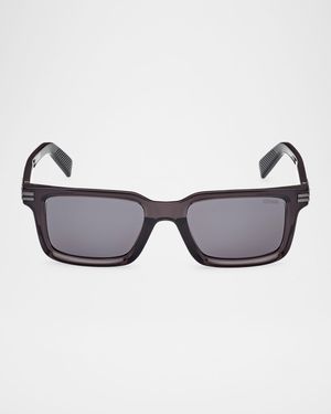 Men's Rectangle Acetate Sunglasses