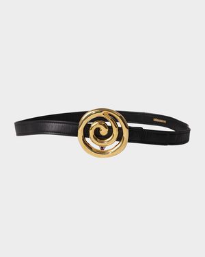 Koru Skinny Leather Belt
