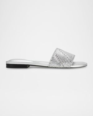 Murphy Metallic Woven Flat Slide Sandals