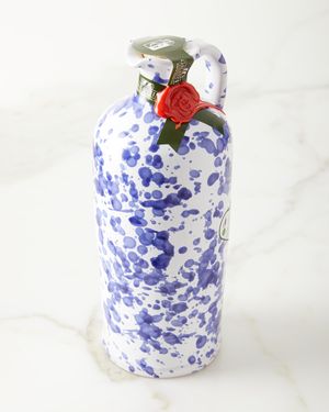 Extra Virgin Olive Oil in Ceramic Bottle, Cobalt Blue