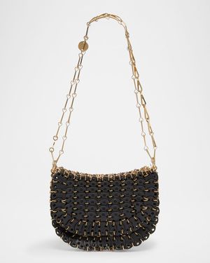 Sac a Main Disc-Link Leather Shoulder Bag