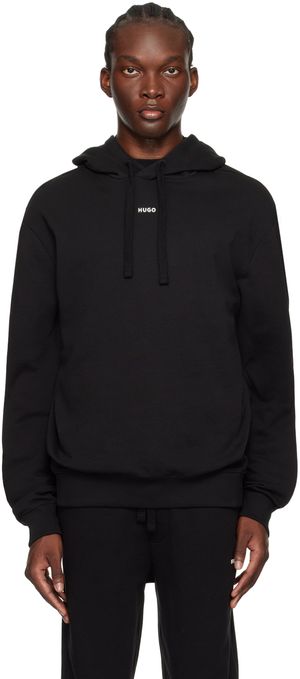 Hugo Black Bonded Hoodie