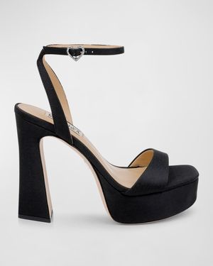 Caia Crystal Heart Platform Sandals
