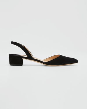 Aspro Suede Block-Heel Slingback Pump