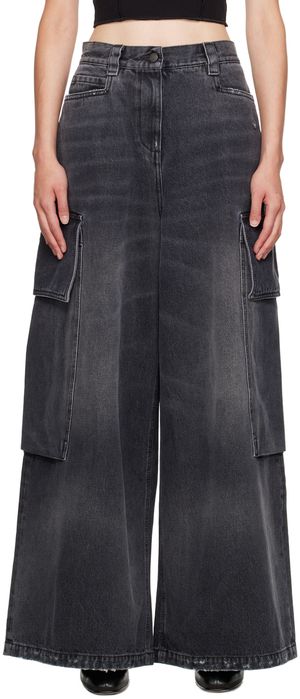 Palm Angels Black Wide Jeans