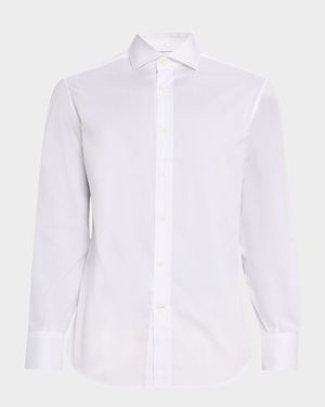 Men's Spread Collar Cotton Sport Shirt