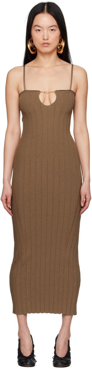 JACQUEMUS Brown 'The Sierra with straps' Midi Dress