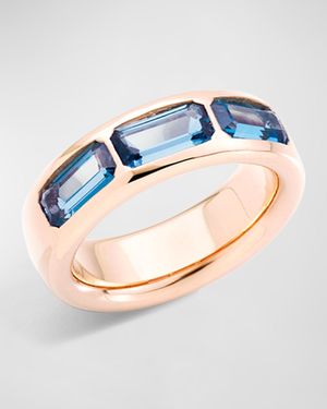 Iconica 18K Rose Gold 3 Station Gemstone Ring