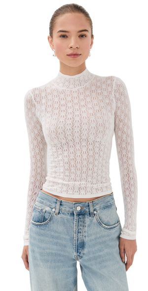 Sablyn Rhea Longsleeve Mock Neck Gardenia XS