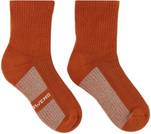 Rick Owens Kids Orange Jacquard Socks