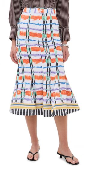 Stella Jean Printed Midi Skirt Multi 40