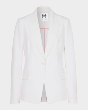 Avery Single-Button Cady Blazer