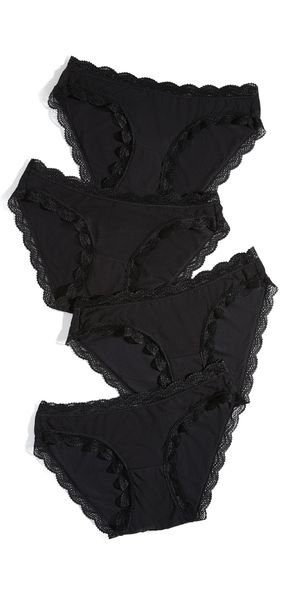 Stripe & Stare Bikini Briefs 4 Pack Black/Black/Black/Black 3X