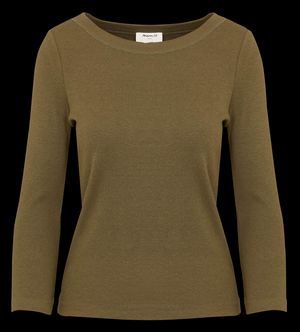 Maison 123 - Tee-shirt côtelé en coton mélangé - Taille XL - Kaki