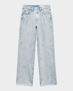 Shea High-Rise Relaxed Straight Embellished Jeans