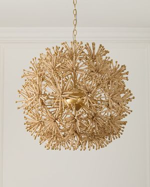Beaded Flower Burst 28.5" 3-Light Chandelier