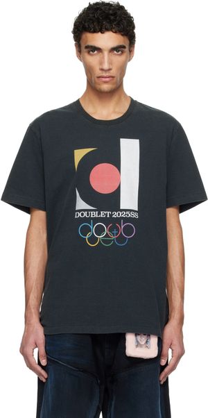doublet T-shirt noir à logo 'DOUBLET2025SS'