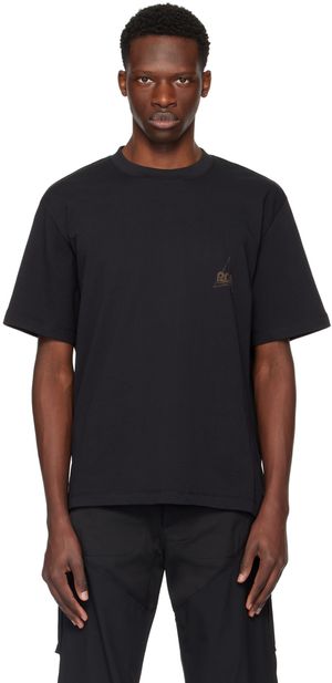 ROA Black Printed T-Shirt