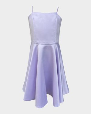 Girl's Solid Satin Sweetheart Dress, Size 7-20
