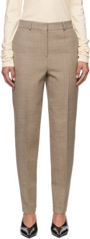 TOTEME Pantalon façon tailleur beige à taille basse