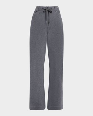 Wide-Leg Knit Trousers
