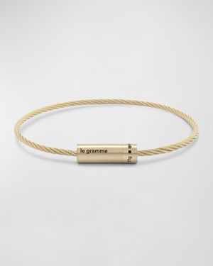 Men's Brushed 18K Yellow Gold Cable Bracelet