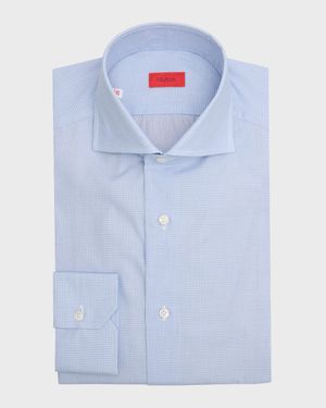 Men's Cotton Micro-Check Dress Shirt