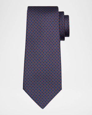 Men's Silk Small Square Seven-Fold Tie